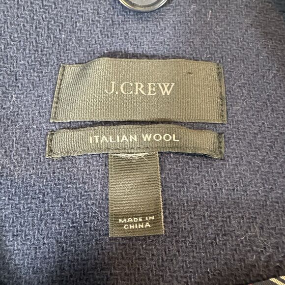 J. Crew Italian Stadium-Cloth Wool Toggle Duffle Coat Navy Size 10/ 12 G8982 - Picture 10 of 13
